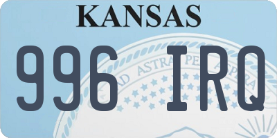 KS license plate 996IRQ