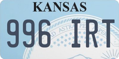 KS license plate 996IRT