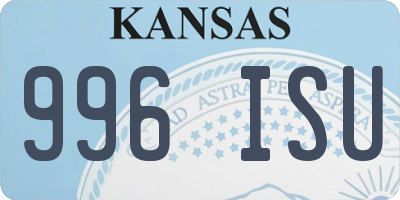 KS license plate 996ISU