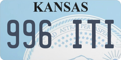KS license plate 996ITI