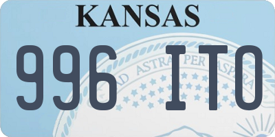 KS license plate 996ITO