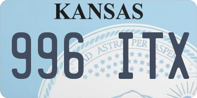 KS license plate 996ITX