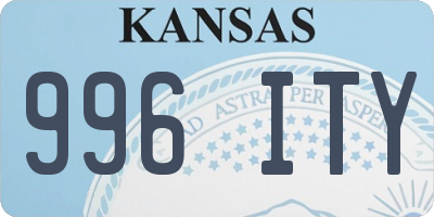 KS license plate 996ITY