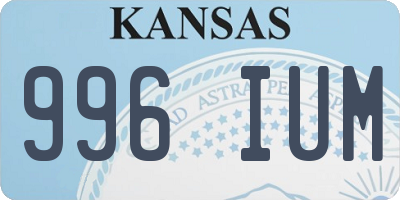 KS license plate 996IUM