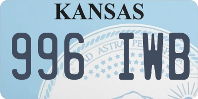 KS license plate 996IWB