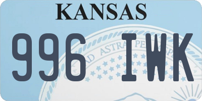 KS license plate 996IWK