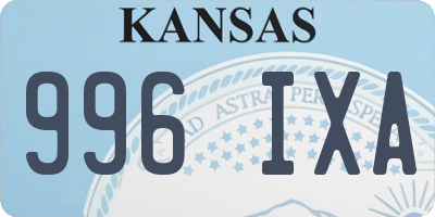 KS license plate 996IXA
