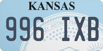 KS license plate 996IXB