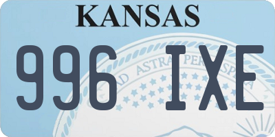 KS license plate 996IXE