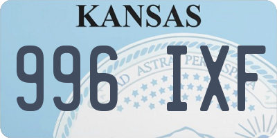 KS license plate 996IXF