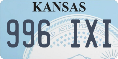 KS license plate 996IXI