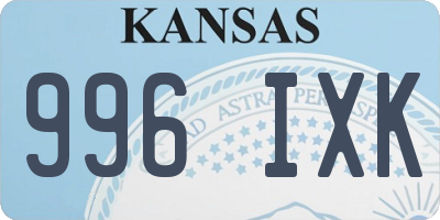 KS license plate 996IXK
