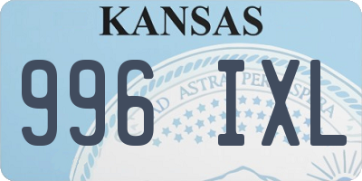 KS license plate 996IXL