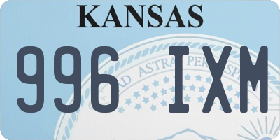KS license plate 996IXM