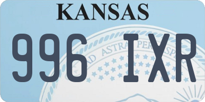 KS license plate 996IXR