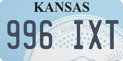 KS license plate 996IXT