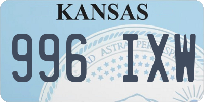 KS license plate 996IXW