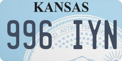 KS license plate 996IYN