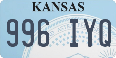 KS license plate 996IYQ
