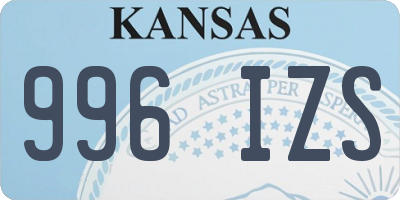 KS license plate 996IZS