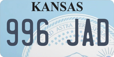 KS license plate 996JAD