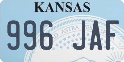 KS license plate 996JAF