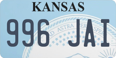 KS license plate 996JAI