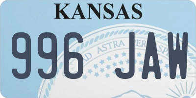 KS license plate 996JAW
