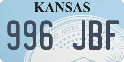 KS license plate 996JBF