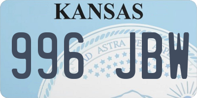KS license plate 996JBW