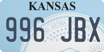 KS license plate 996JBX