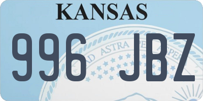 KS license plate 996JBZ