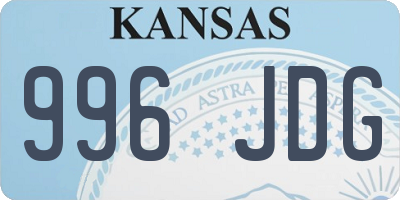 KS license plate 996JDG