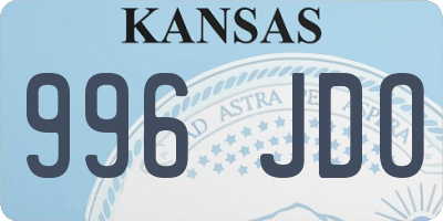 KS license plate 996JDO
