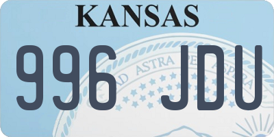 KS license plate 996JDU
