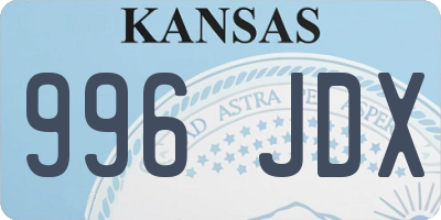 KS license plate 996JDX