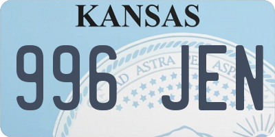 KS license plate 996JEN