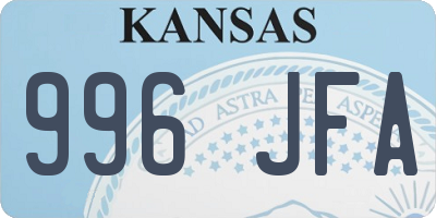 KS license plate 996JFA