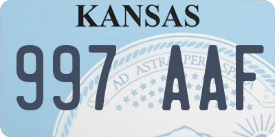 KS license plate 997AAF