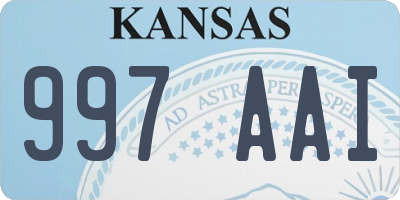 KS license plate 997AAI