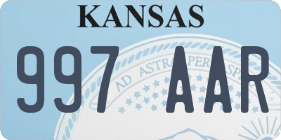 KS license plate 997AAR
