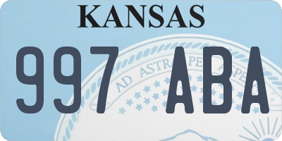 KS license plate 997ABA