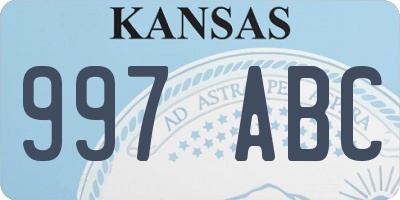 KS license plate 997ABC