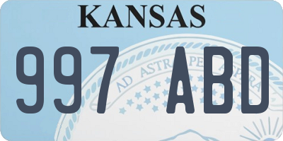 KS license plate 997ABD