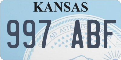KS license plate 997ABF