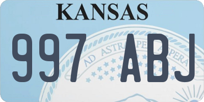 KS license plate 997ABJ