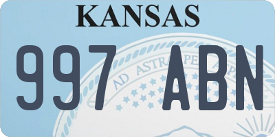 KS license plate 997ABN