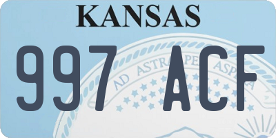 KS license plate 997ACF