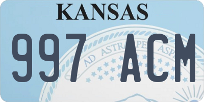 KS license plate 997ACM