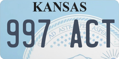 KS license plate 997ACT